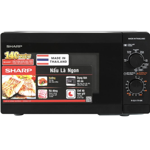 Lò Vi Sóng Có Nướng Sharp R-G211TV-BK 21 Lít