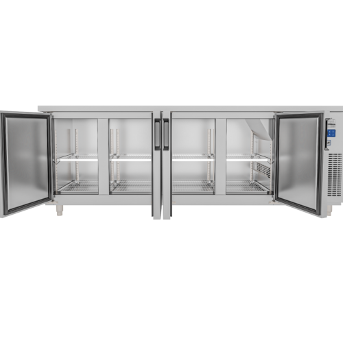 Tủ bàn mát quạt gió Unibar 4 cánh mở inox UB-4MI2275 2250x750x850mm