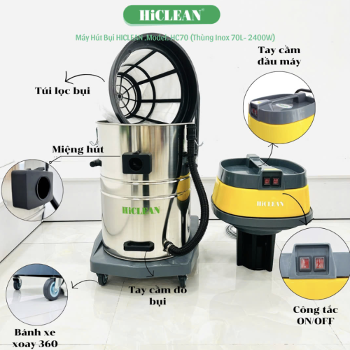 Máy hút bụi công nghiệp HiClean HC70