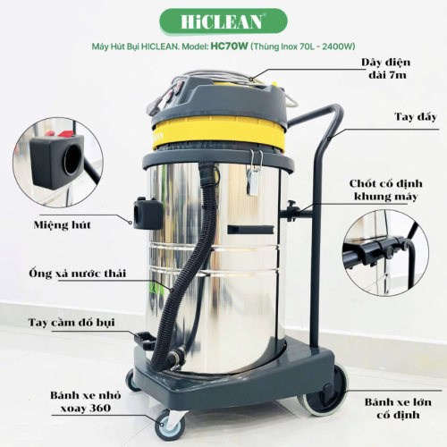 Máy hút bụi công nghiệp HiClean HC70W