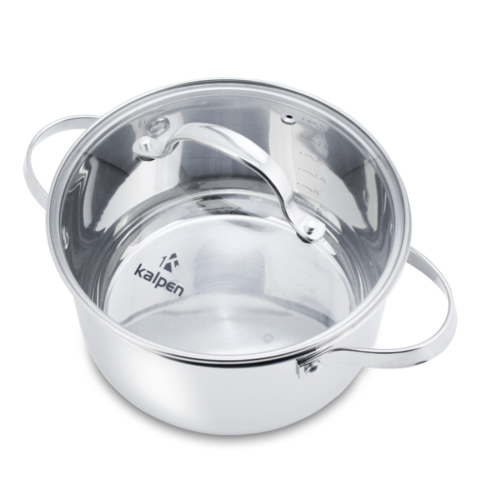 Bộ nồi chảo 4 món Inox 5 lớp đáy Kalpen Lermat L2Pro