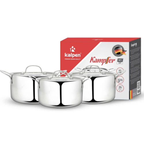 Bộ 3 nồi Inox 304 liền khối Kalpen Kampfer KF1