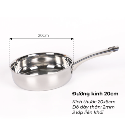 Chảo Inox 304 liền khối Kalpen Kazler OZ24-01