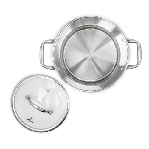 Bộ 3 nồi Inox 5 lớp đáy thành cao Kalpen Glanzer GL1 18-20-24cm