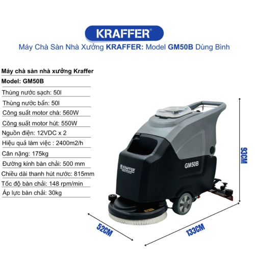 Máy chà sàn liên hợp Kraffer GM50B
