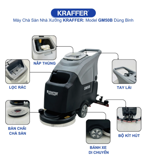 Máy chà sàn liên hợp Kraffer GM50B