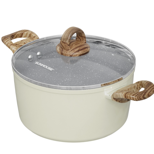 Bộ nồi chống dính vân đá đáy từ Sunhouse SHG7979MA