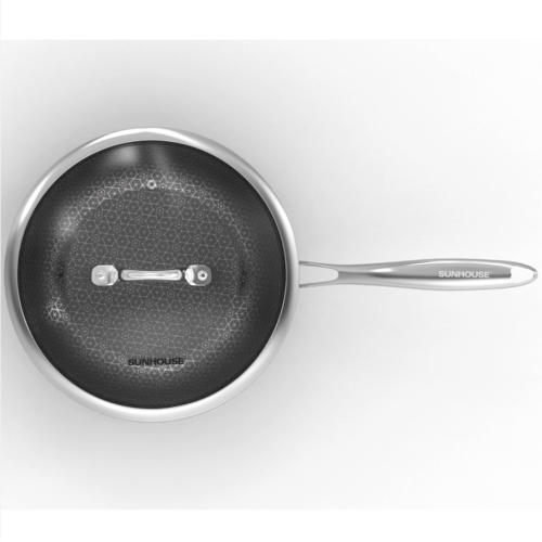Chảo xào inox liền đáy Hybrid Sunhouse Healthy IN28M8VK