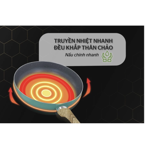 Chảo sâu chống dính vân đá Sunhouse Clover CL22S