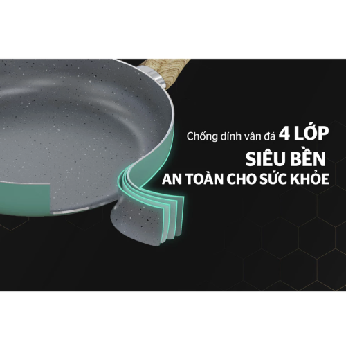 Chảo sâu chống dính vân đá Sunhouse Clover CL24S