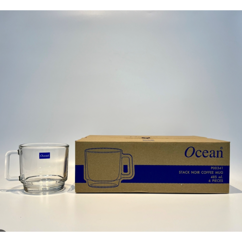 Cốc Thủy Tinh Ocean Stack Noir Coffee Mug P00341 - 485ml Chính Hãng