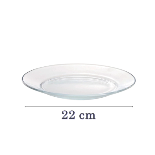 Đĩa Tròn Nông Thủy Tinh Ocean 22cm – P00303 Chính Hãng