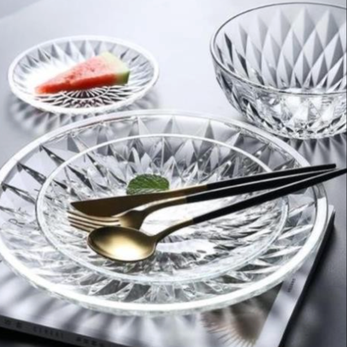 Đĩa Khía Thủy Tinh Ocean Diamond Plate 19cm – P00102 Chính Hãng