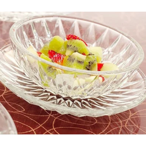 Tô Thủy Tinh Khía Kim Cương Ocean Diamond Bowl P00124 - 20cm Chính Hãng