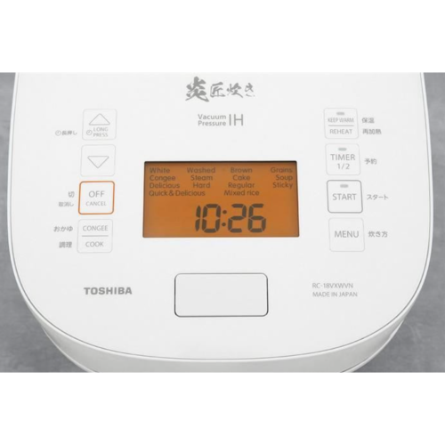 Nồi cơm áp suất cao tần Toshiba 1.8 lít RC-18VXWVN(W)