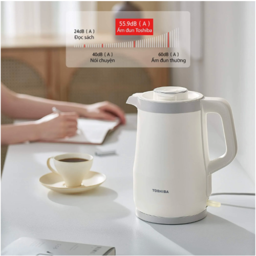 Bình Đun Siêu Tốc Chống Tràn Toshiba 1.5 Lít KT-15DRTVN(W) – Hàng Chính Hãng Cao Cấp
