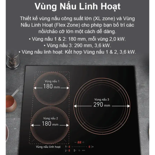 Bếp Từ Âm 3 Vùng Nấu Cao Cấp Panasonic KY-R63ABLYUE