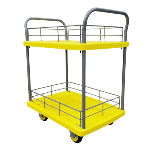 Xe đẩy hàng sàn nhựa 2 tầng SUMIKA T170-T2-HL2-D