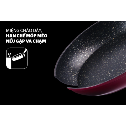 Chảo nhôm chống dính vân đá đáy từ Sunhouse SFP28B