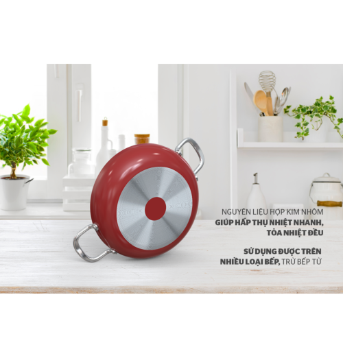 Chảo trơn chống dính 2 quai Sunhouse CT22R2