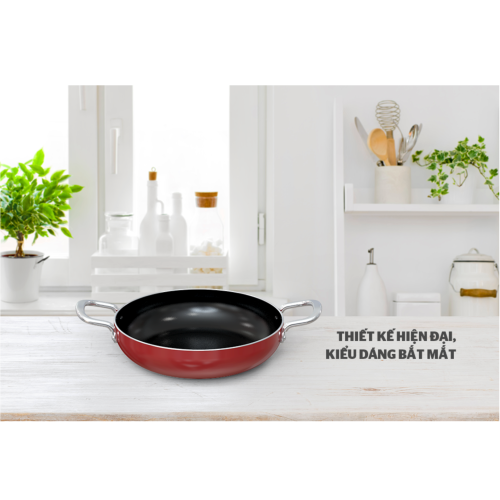 Chảo nhôm chống dính 2 quai Sunhouse CT28R2