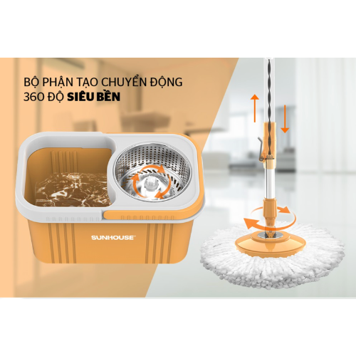 Bộ lau nhà xoay 360 độ Sunhouse KS-CL350PO