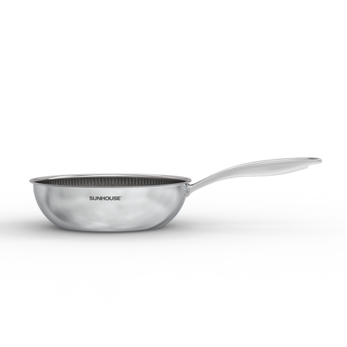 Chảo xào inox liền đáy Hybrid Sunhouse Healthy IN26M8