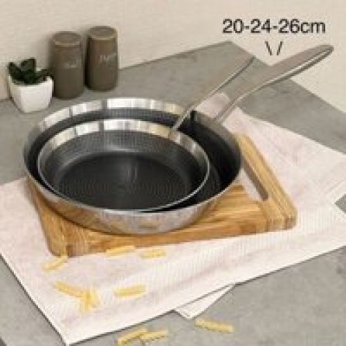Chảo inox chống dính hoa văn nổi Tri-Ply Kaiyo 20cm KNF-3567