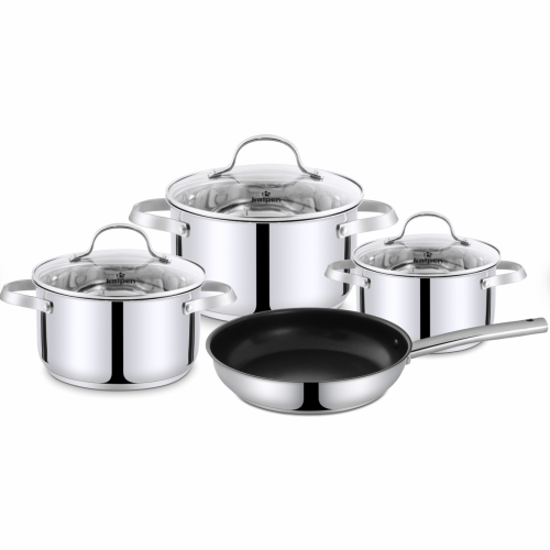Bộ nồi chảo 4 món Inox 5 lớp đáy Kalpen Lermat L2