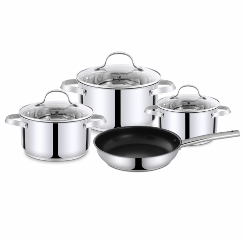 Bộ nồi chảo 4 món Inox 5 lớp đáy Kalpen Lermat L2Pro