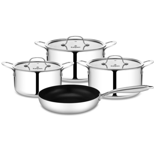 Bộ nồi chảo 4 món Inox 304 liền khối Kalpen Kampfer KF2