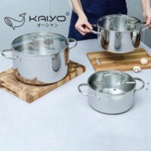 Nồi inox thân đáy liền Tri-Ply Classic Pro Kaiyo 22cm KIC-6858